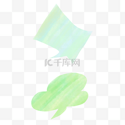 淡绿色树叶图案水彩气泡对话框