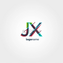 商务科技创意图片_Jx 多色字母徽标