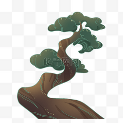 中国风国潮植物松树