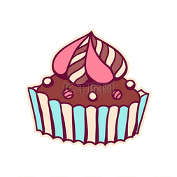 甜蛋糕的插图。