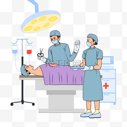 医院人物卡通素材图片_外科医生手术治疗