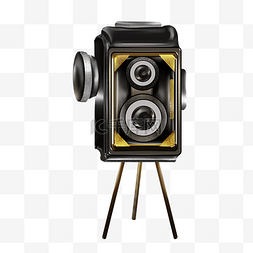 拍照立体图片_立体美式复古相机