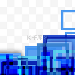 抽象花纹边框图片_线条蓝色抽象光影边框