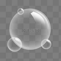 气泡透明边框图片_简约透明气泡水珠圆形边框