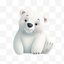 北极熊ai图片_卡通可爱手绘动物小动物元素北极