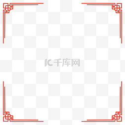 新中式地产风格图片_新年新春红色中式花纹边框