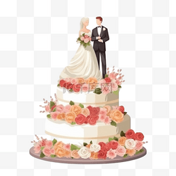 手绘卡通生日蛋糕甜点结婚婚礼