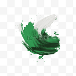 绿色透明背景素材图片_油画简单透明背景笔触绿色