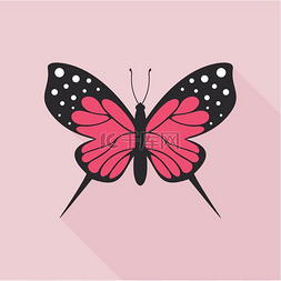 蝴蝶的扁平风格矢量插图