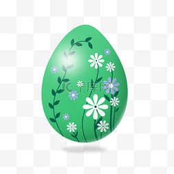 绿叶百花图案复活节彩蛋