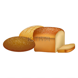 小麦背景图片_美味的新鲜出炉的白面包、黑麦面