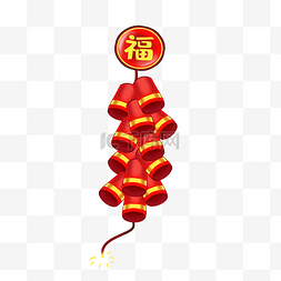 新年春节红色鞭炮