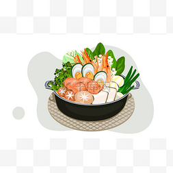 载体图解图片_海味火锅配料.牡蛎、鲑鱼、龙虾