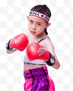 少儿图片_女孩拳击运动自由搏击少儿健身