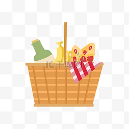 野餐篮子水果面包