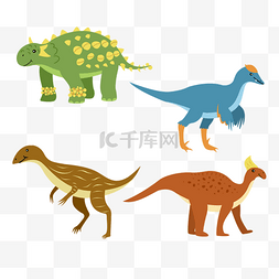 可爱爬行动物卡通恐龙