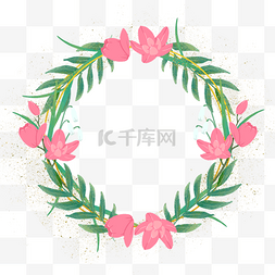 邀请函图片_水彩花卉婚礼边框粉色装饰