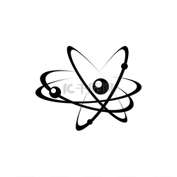 原子能符号黑色矢量图标。