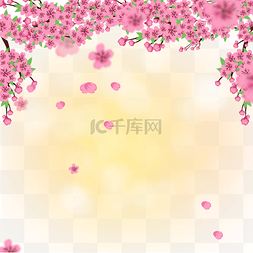 春季桃花粉色边框光效