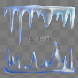 冬季冬天冰冷冰锥冰冻结冰冰柱冰