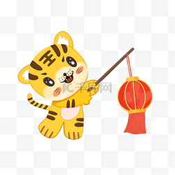 虎年新年春节老虎提灯笼