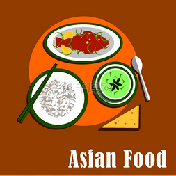 香辣鱼图片_亚洲泰国菜菜单包括糯米、香辣柠