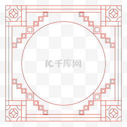木制中国风边框图片_对称排列中国风格边框