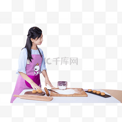 月饼中秋节女人做月饼