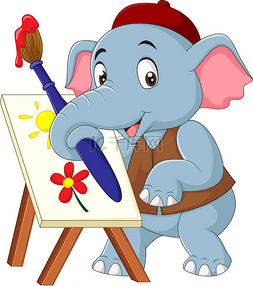 大象画图片_卡通可爱的大象画图片