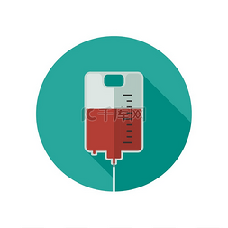扁平血液图片_献血图标以扁平的方式捐献血液图