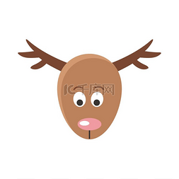 一种动物图片_鹿卡通贴纸脸假面面具鹿卡通贴纸