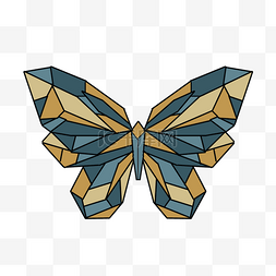 蝴蝶抽象花纹图案图片_展翅抽象立体几何蝴蝶