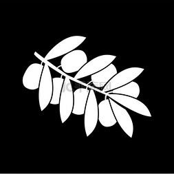 图标it图片_Olive branch it is white icon .. 橄榄枝它