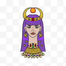 纹理生动图片_埃及皇后卡通画头像
