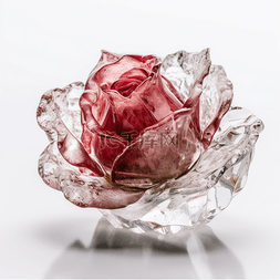 质感植物图片_琉璃玻璃质感水晶植物玫瑰元素