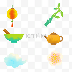 茶壶竹子图片_中秋节中秋灯笼月饼竹子