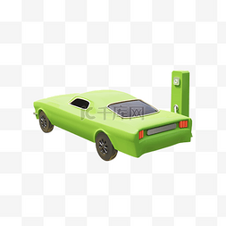 汽车绿色出行图片_3D立体新能源汽车
