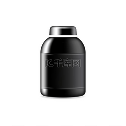jar包图片_黑色化妆品容器隔离塑料瓶模型。