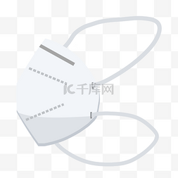 白色n95型医用防护口罩侧面