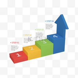 商务业务信息图表图片_3d彩色楼梯信息图表箭头