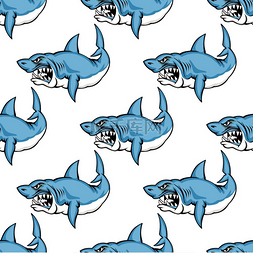 吉祥物以图片_凶猛的掠食性游动鲨鱼以正方形的