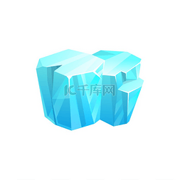 破裂的冰图片_冰原水晶冰山或冰川矢量图标孤立