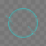 蓝色科技感边框圆框