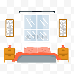 床现代风格图片_卧室商务扁平风格家具
