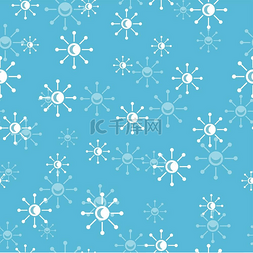 蓝色雪花纹理背景图片_平面设计中的雪花无缝图案矢量。