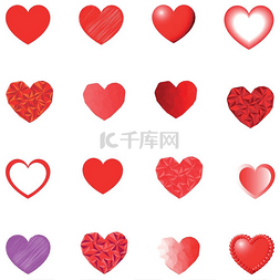 红心设定为红色和紫色不同的风格