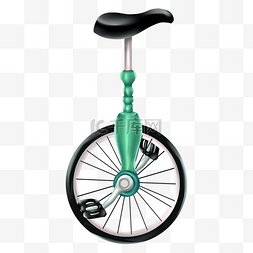 独轮车单轮绿色脚踏车