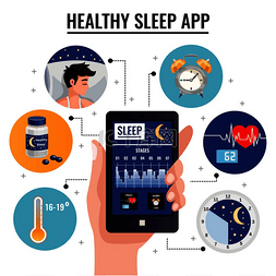 休息中图片_健康睡眠应用程序设计概念与人手
