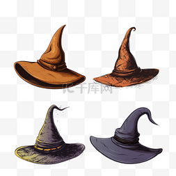 关于小帽子的图片_魔幻巫师帽子精灵帽魔法帽尖帽子