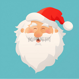 圣诞老人头卡通图片_愉快的微笑圣诞老人头与红色帽子